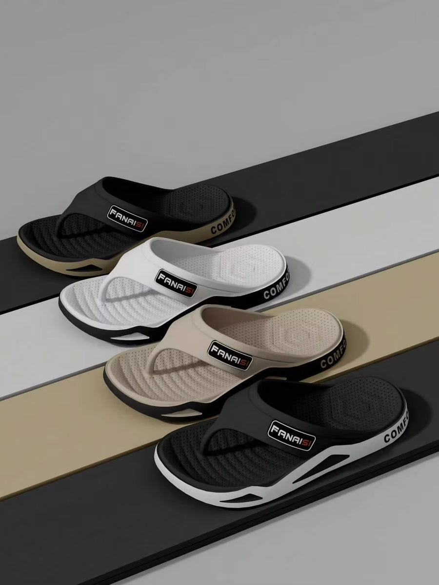 Women's Thick-Soled Beach Slippers, Outdoor Stylish Non-Slip Sandals For Summer, Soft And Comfortable Walking Feeling For Streetwear
