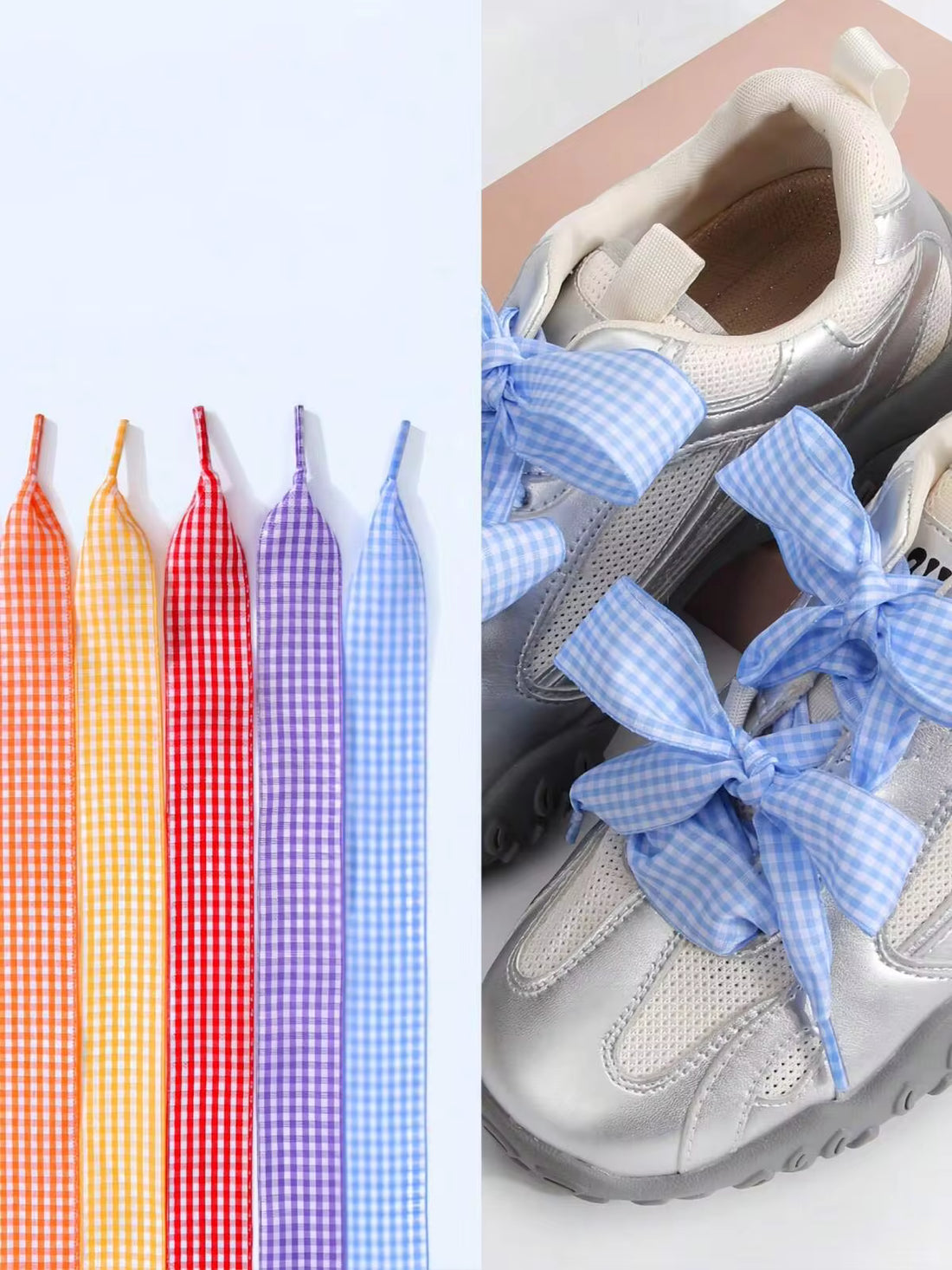 1 Pair/2pcs 120cm Length British Style Fresh Plaid Colorful Shoelaces, Suitable For Oxfords, Racing Shoes, Canvas Shoes, Sneakers